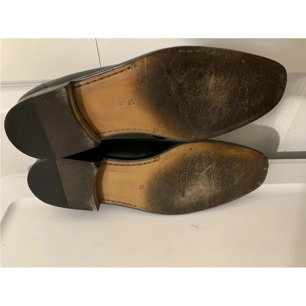 Cole Haan Black Cap-Toe Tassel‎ Loafers Mens Sz 10M Made in Italy